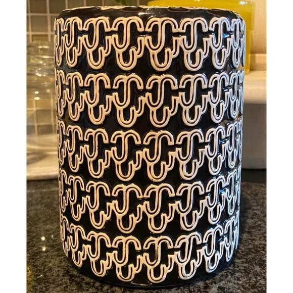 cb2 bond black white vase - Picture 1 of 5